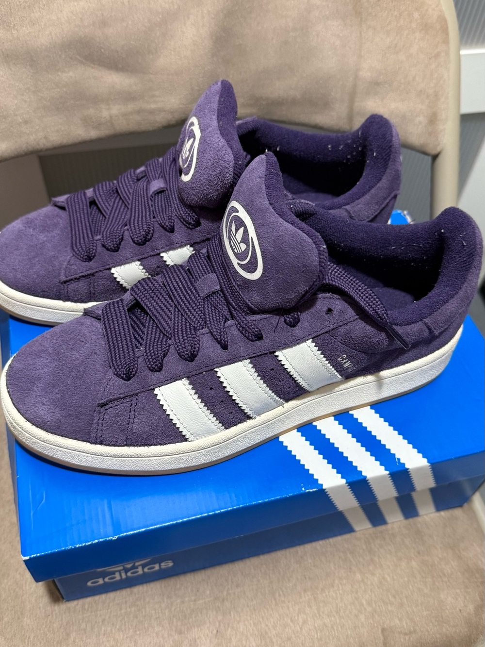 adidas Kids Suede Campus Sneakers - Purple/White